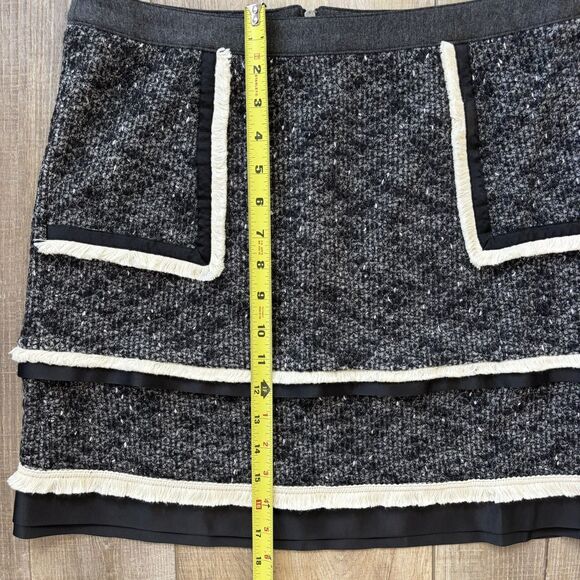 THML Womens Tweed Mini Skirt Sz M Career Mob Wife Preppy Old Money Blair Waldorf - Picture 9 of 9